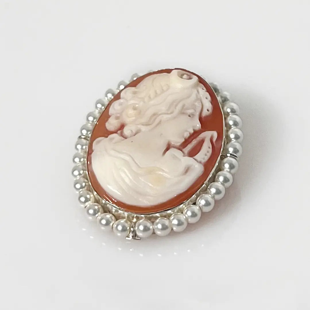 Cameo Pendant Brooch Profile Woman