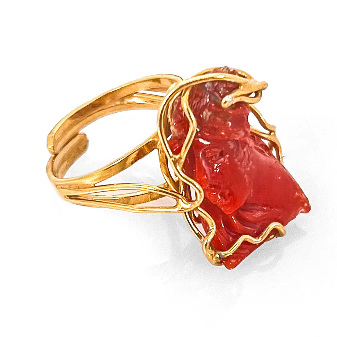 Anello in Corallo Profilo Donna