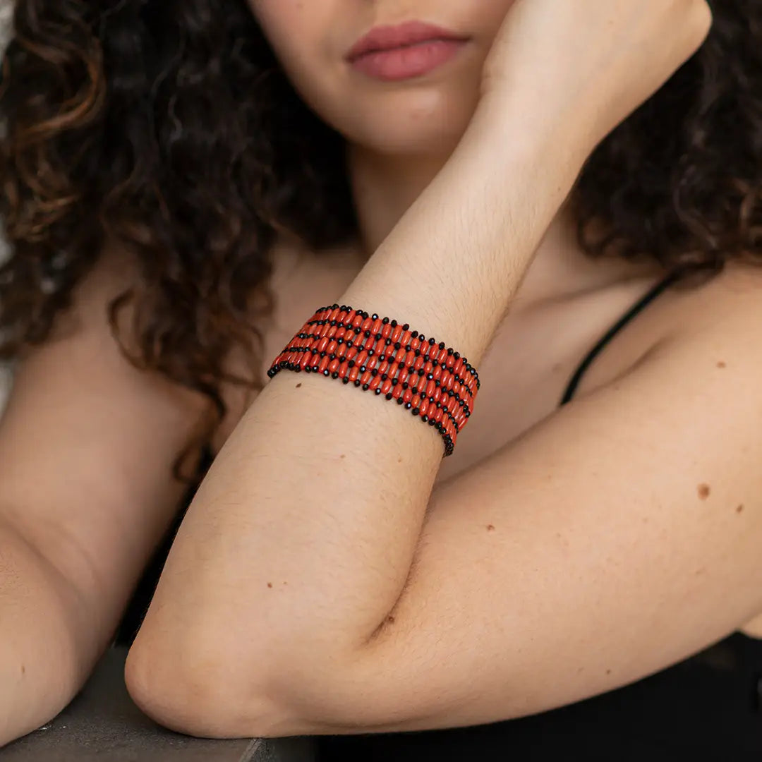 Bracciale in Corallo e Onice