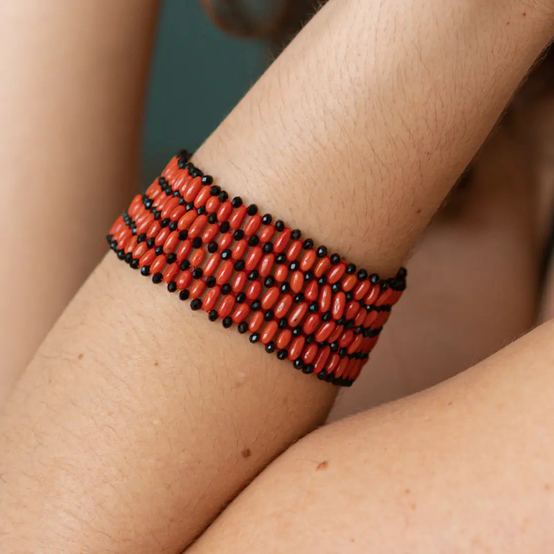 Bracciale in Corallo e Onice