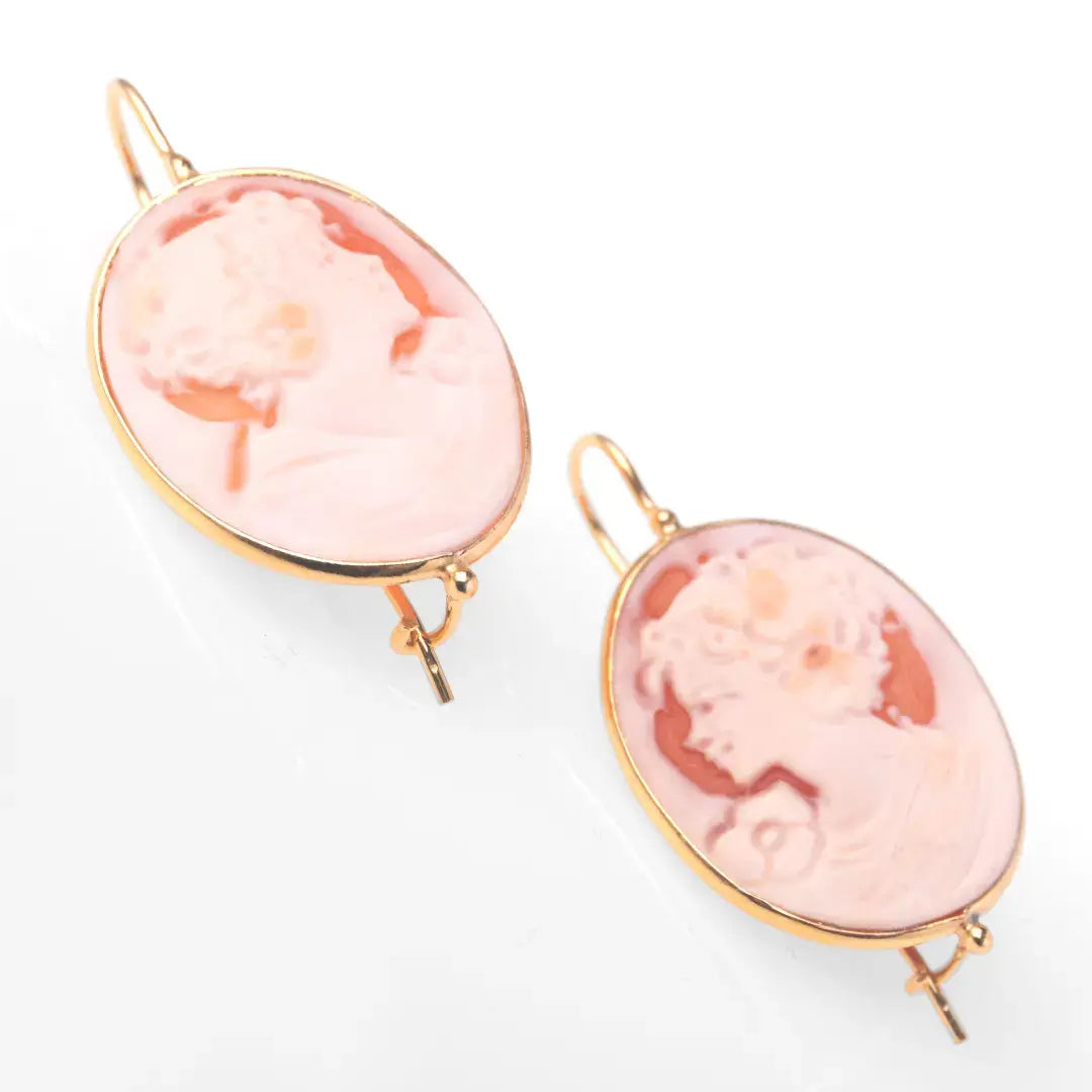 Cameo Earrings Profile Woman