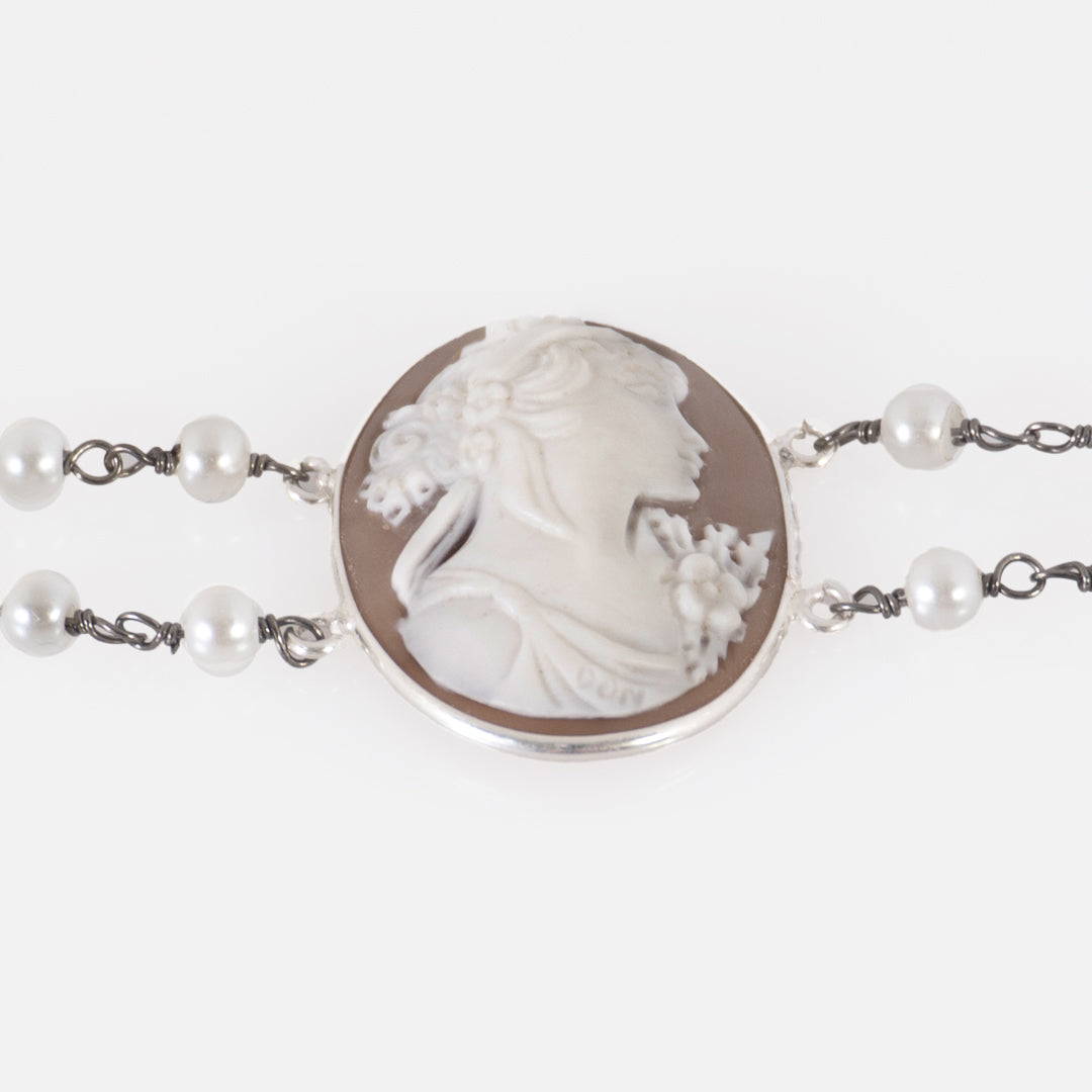 Bracciale Perle e Cammeo