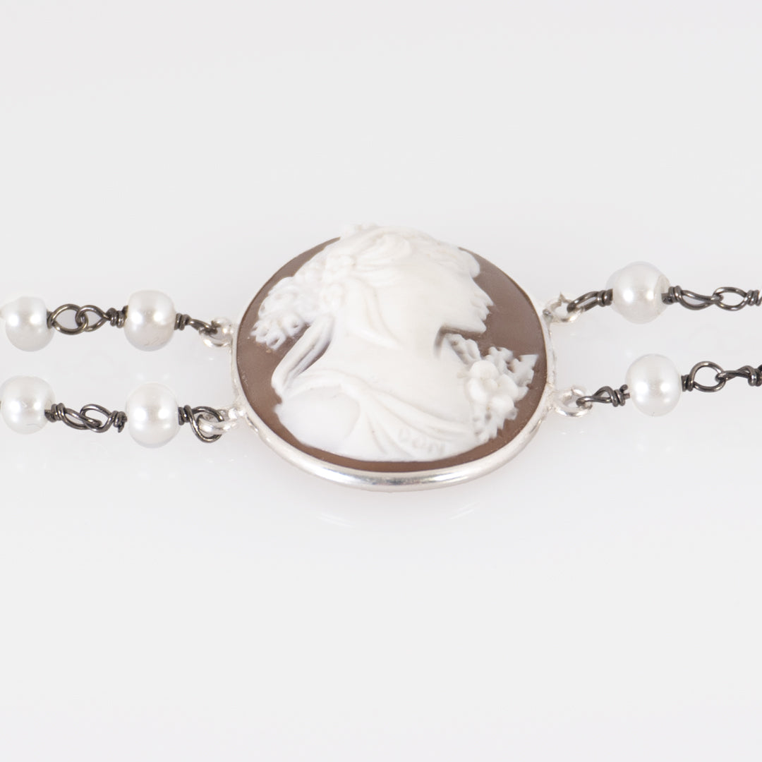 Bracciale Perle e Cammeo