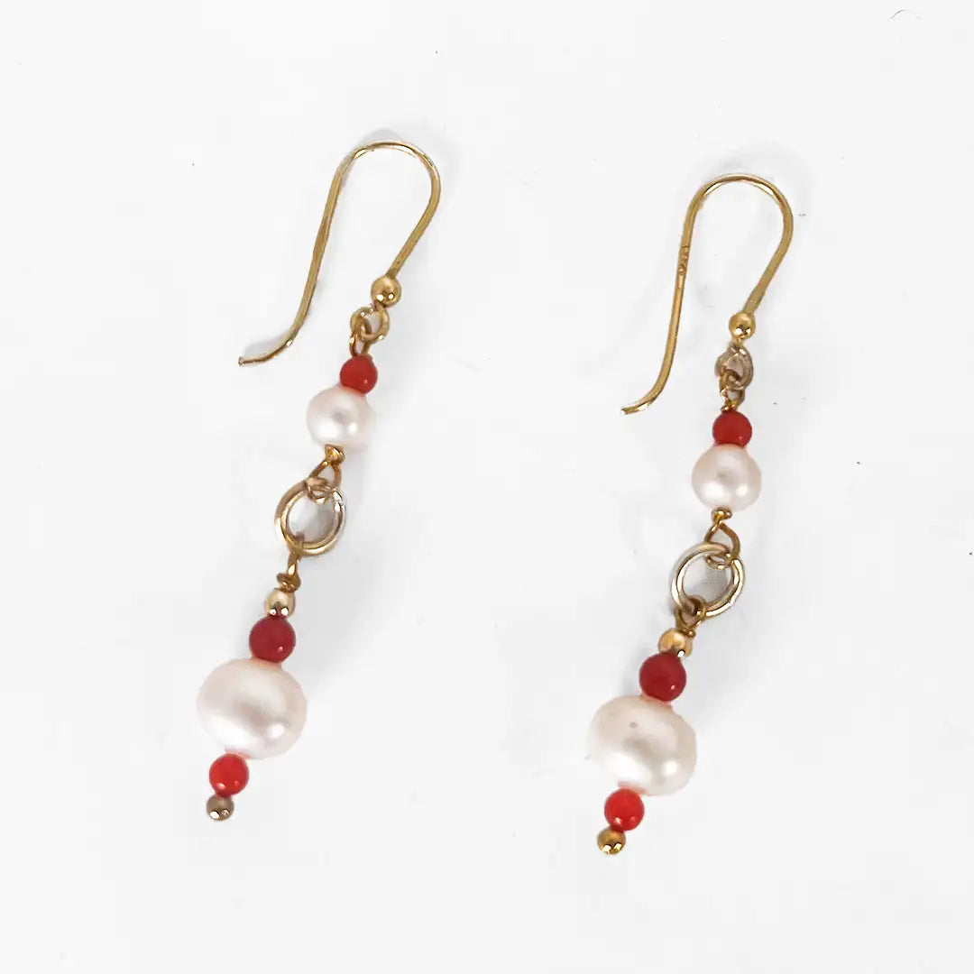 Fantasy Silver Earrings with Pearls and Precious Stones