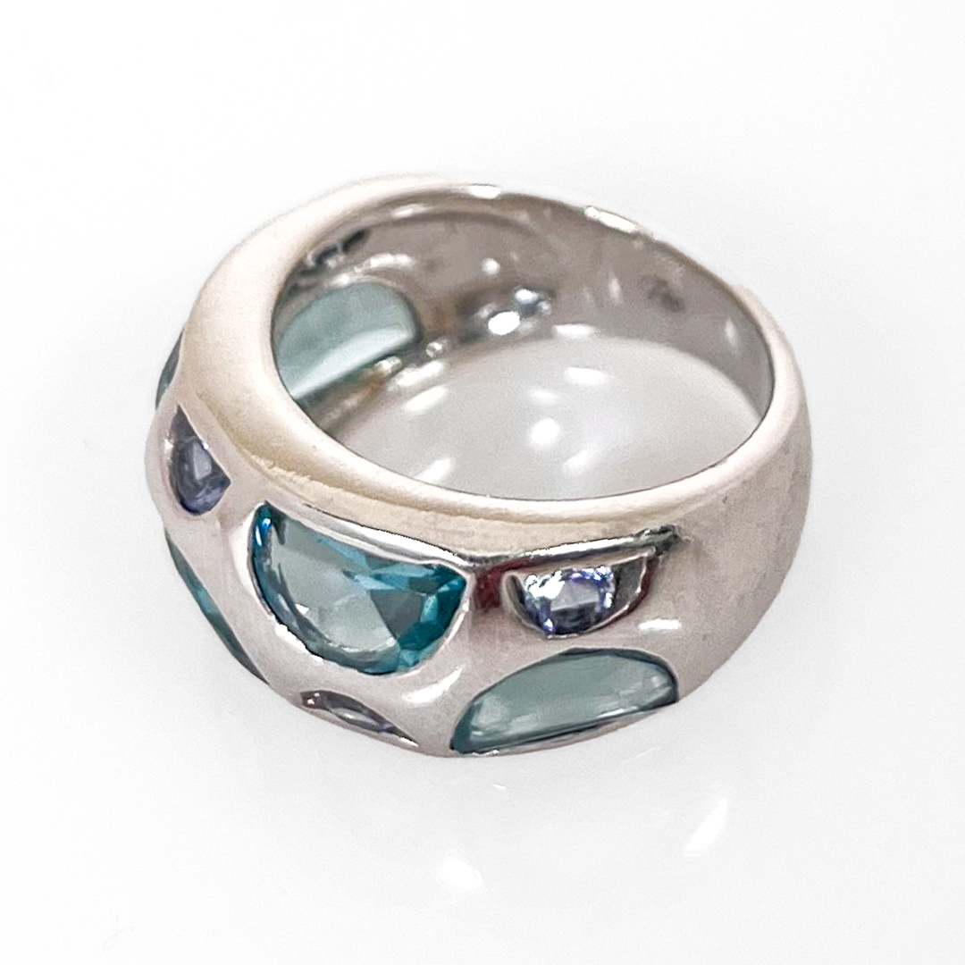 Silver Ring with Aquamarine