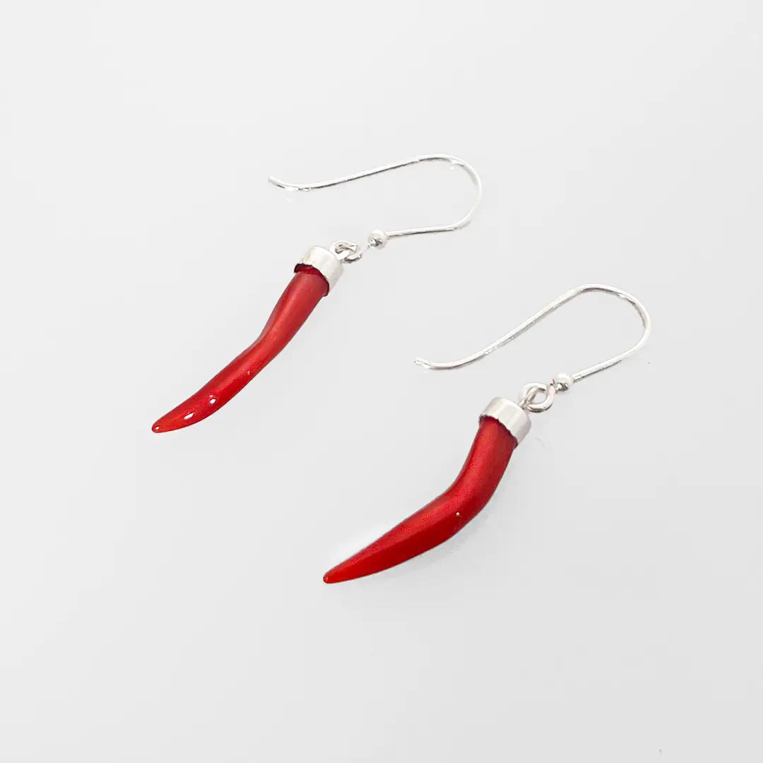 Horn Coral Earrings Lucky Charm