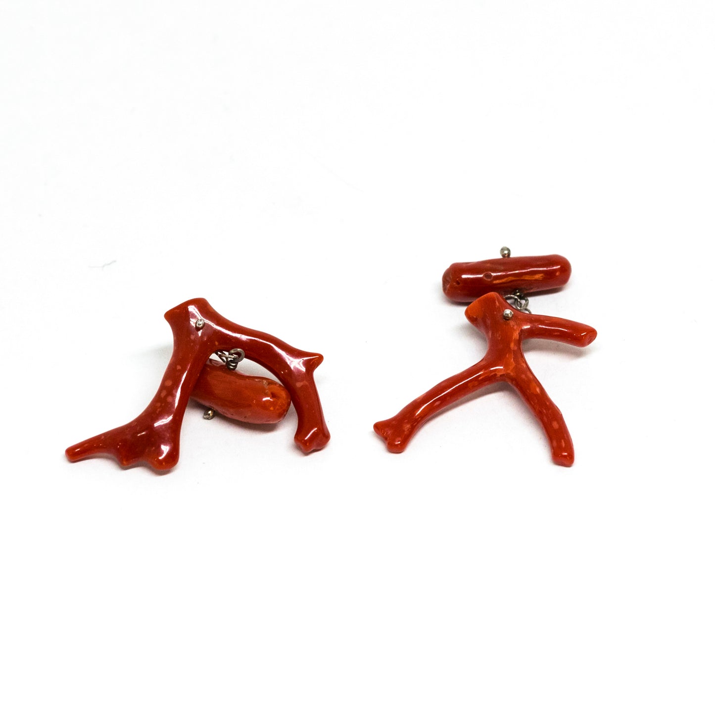 Red coral cufflinks