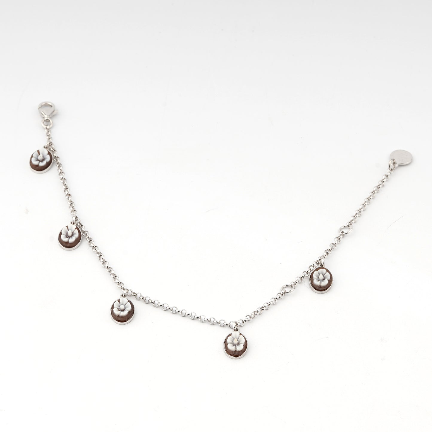 Bracciale-Colibri-Cammeo-Fiore-Rodio-Bianco