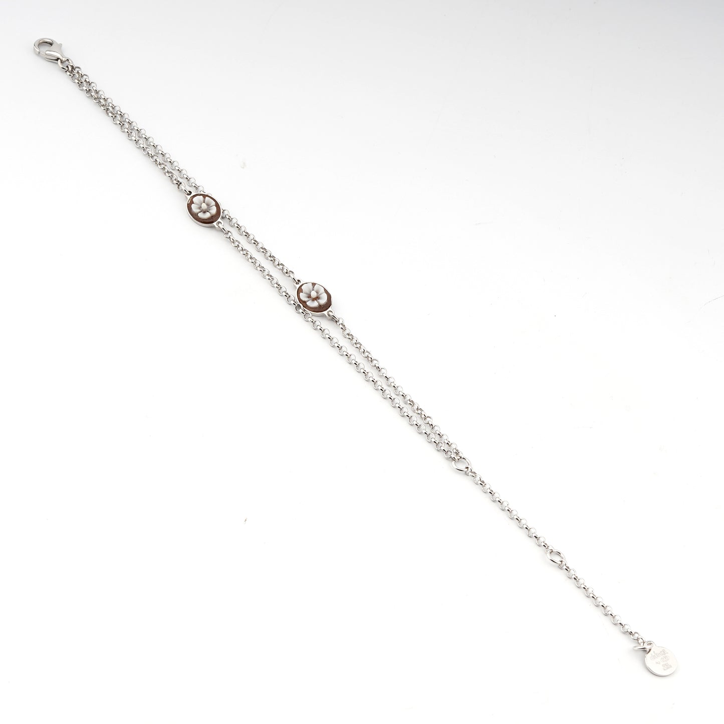 Bracciale-Colibri-Cammeo-Fiore-Rodio-Bianco