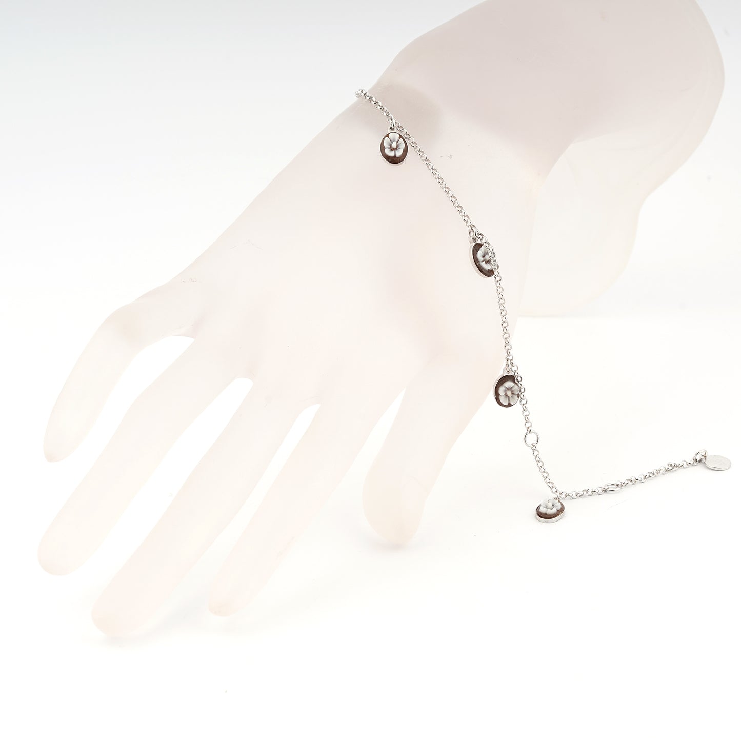 Bracciale-Colibri-Cammeo-Fiore-Rodio-Bianco