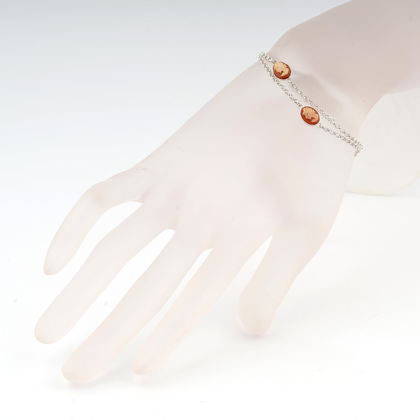 Bracciale-Colibri-Cammeo-Profilo-Donna-Cassis-Rufa-Rodio-Bianco