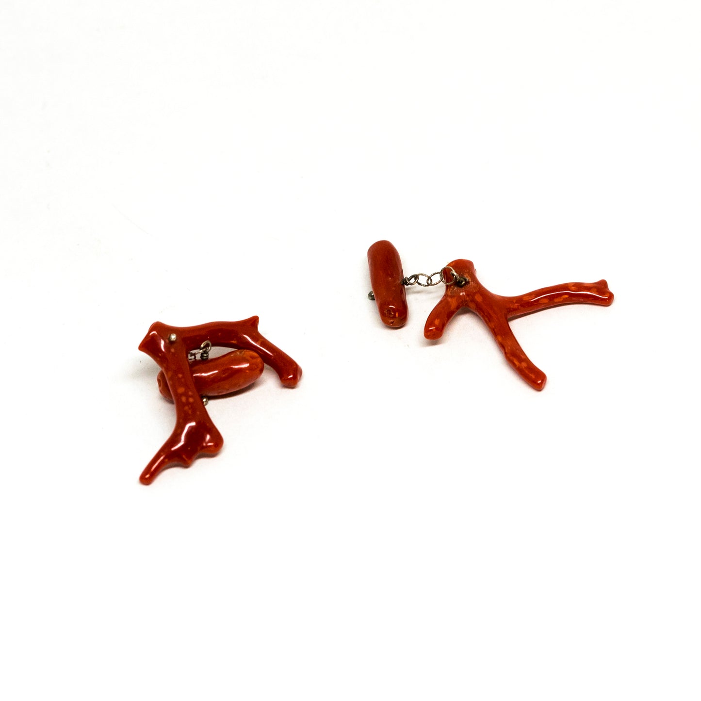Red coral cufflinks