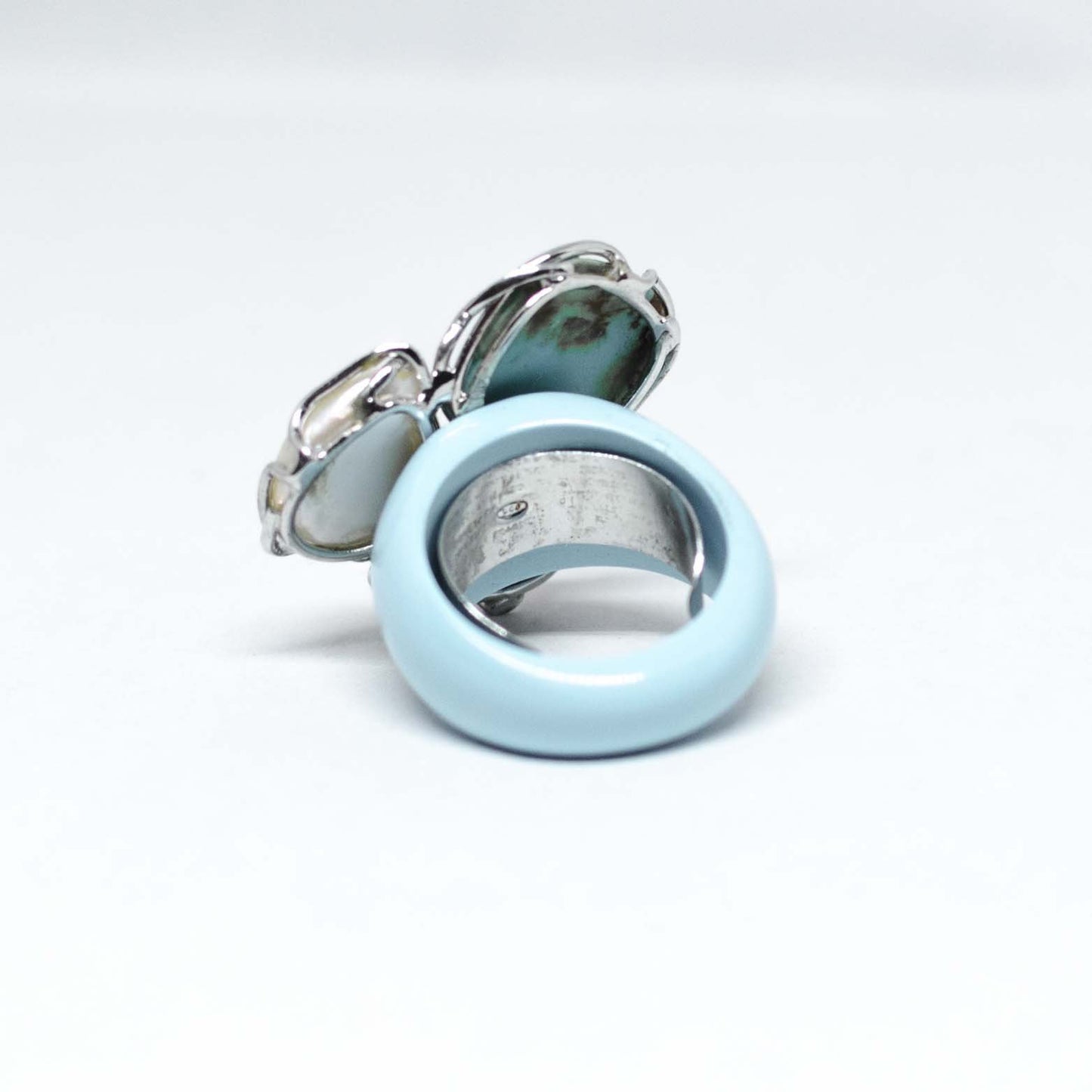 Anello In Turchese Corallo e Perle