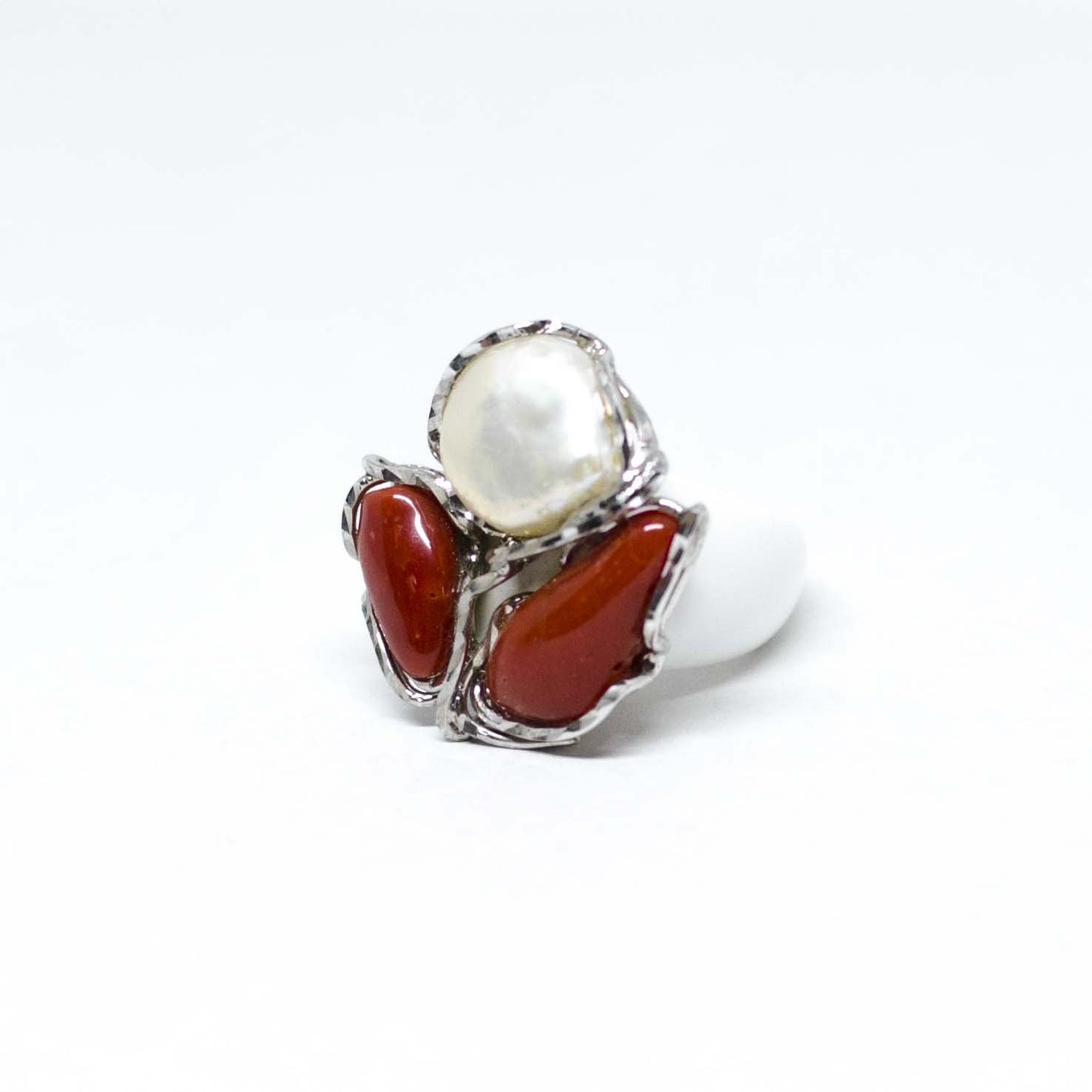 Anello In Turchese Corallo e Perle