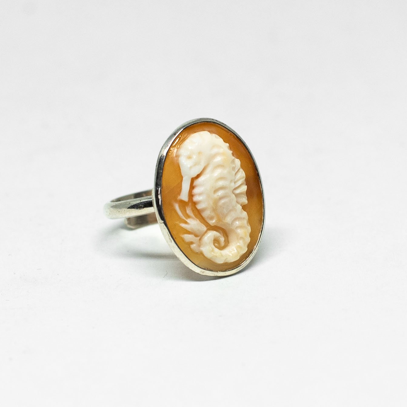 Seahorse Cameo Ring