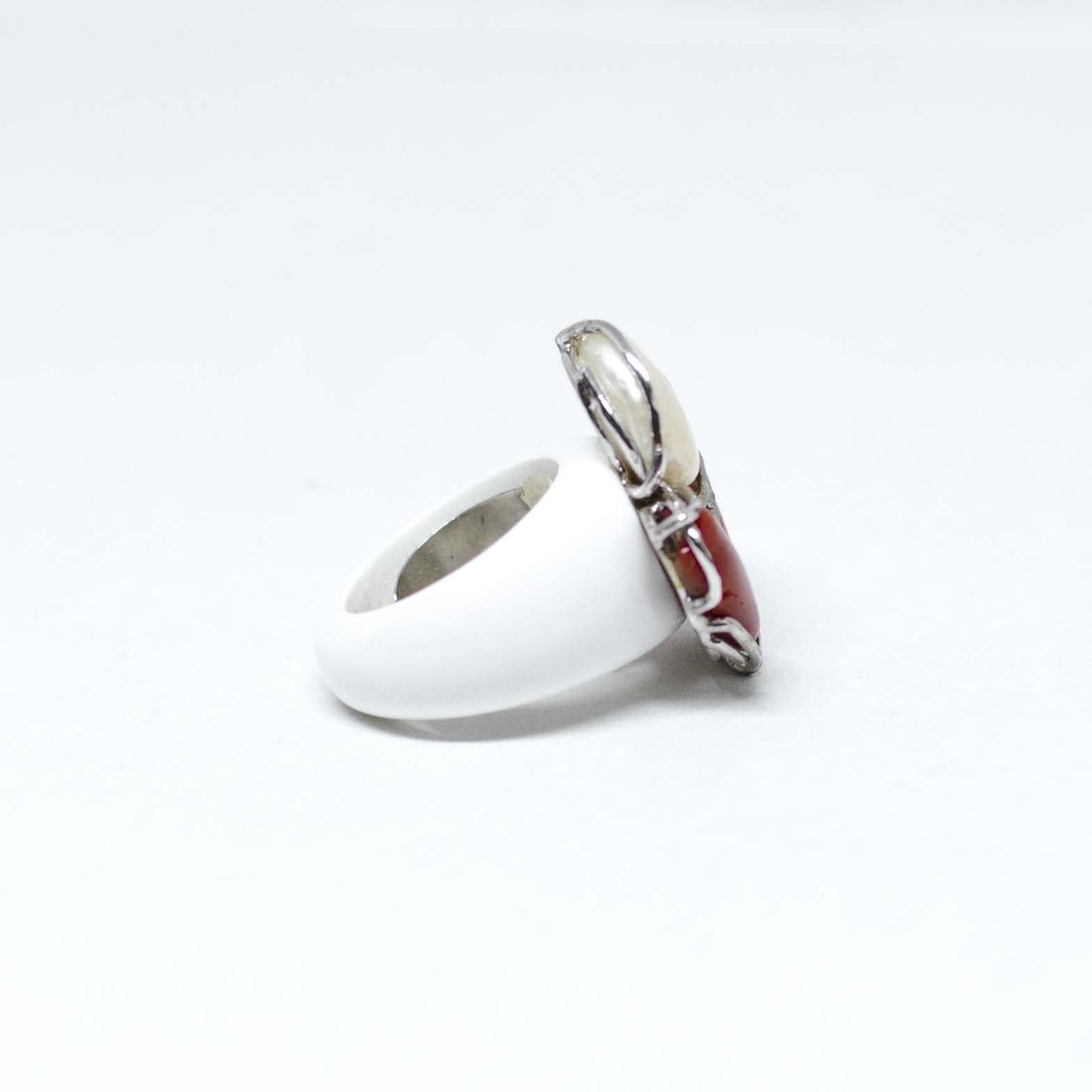 Anello In Turchese Corallo e Perle