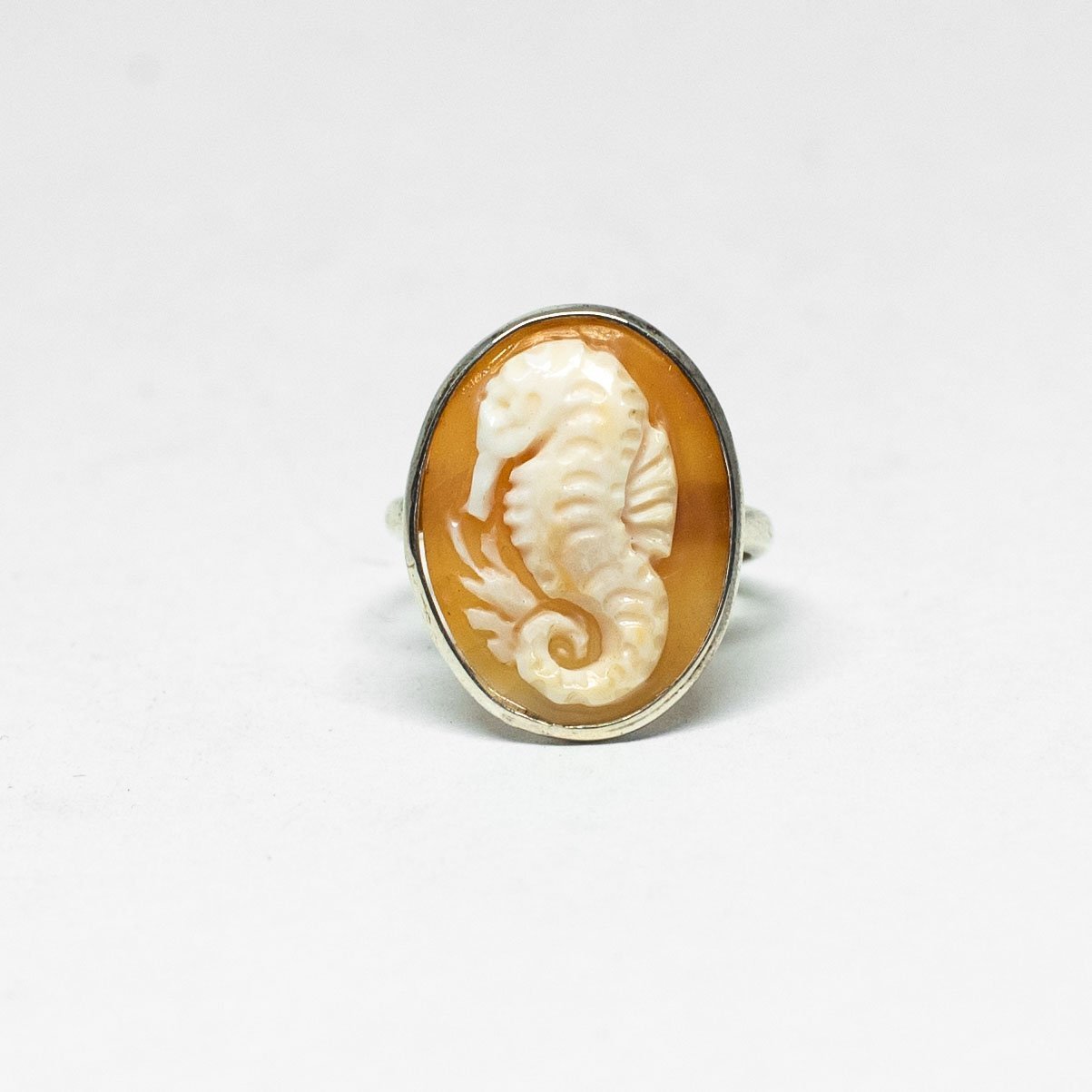 Seahorse Cameo Ring
