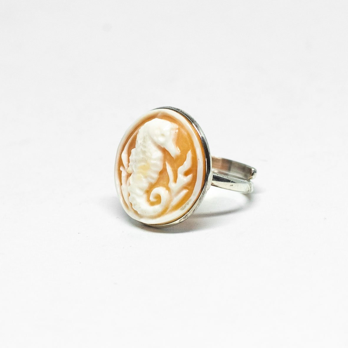 Seahorse Cameo Ring