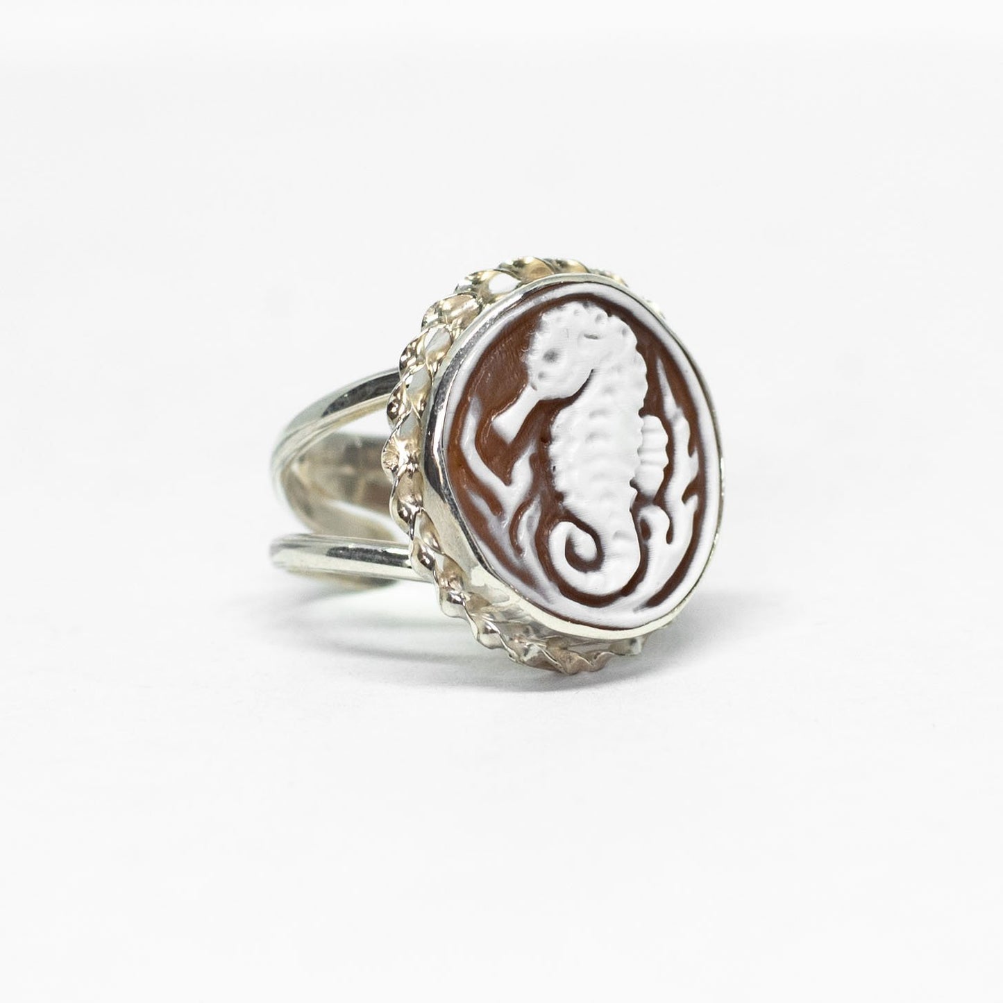Seahorse Cameo Ring