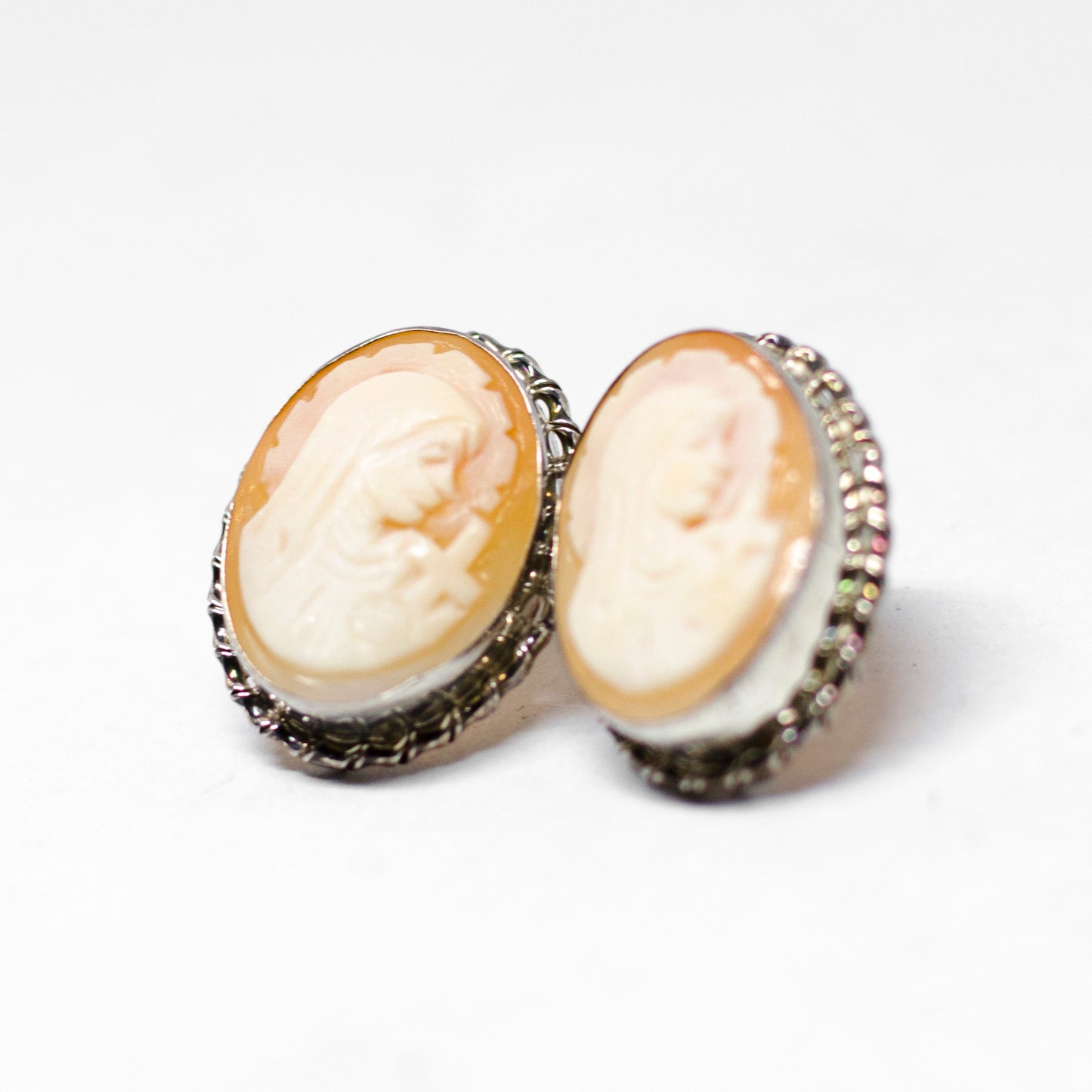Madonna Face Cameo Earrings