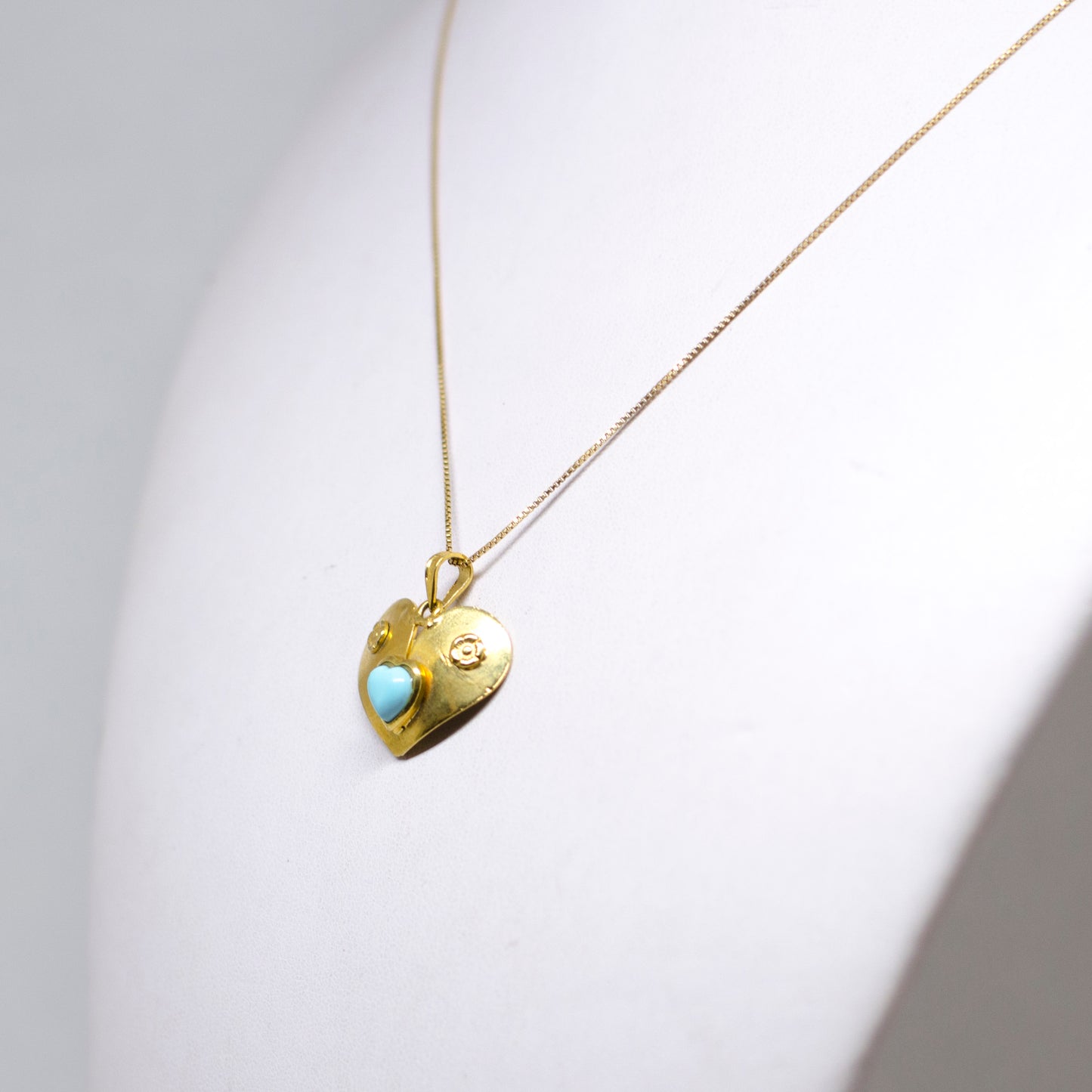 Pendente Cuore Argento e pasta di Turchese