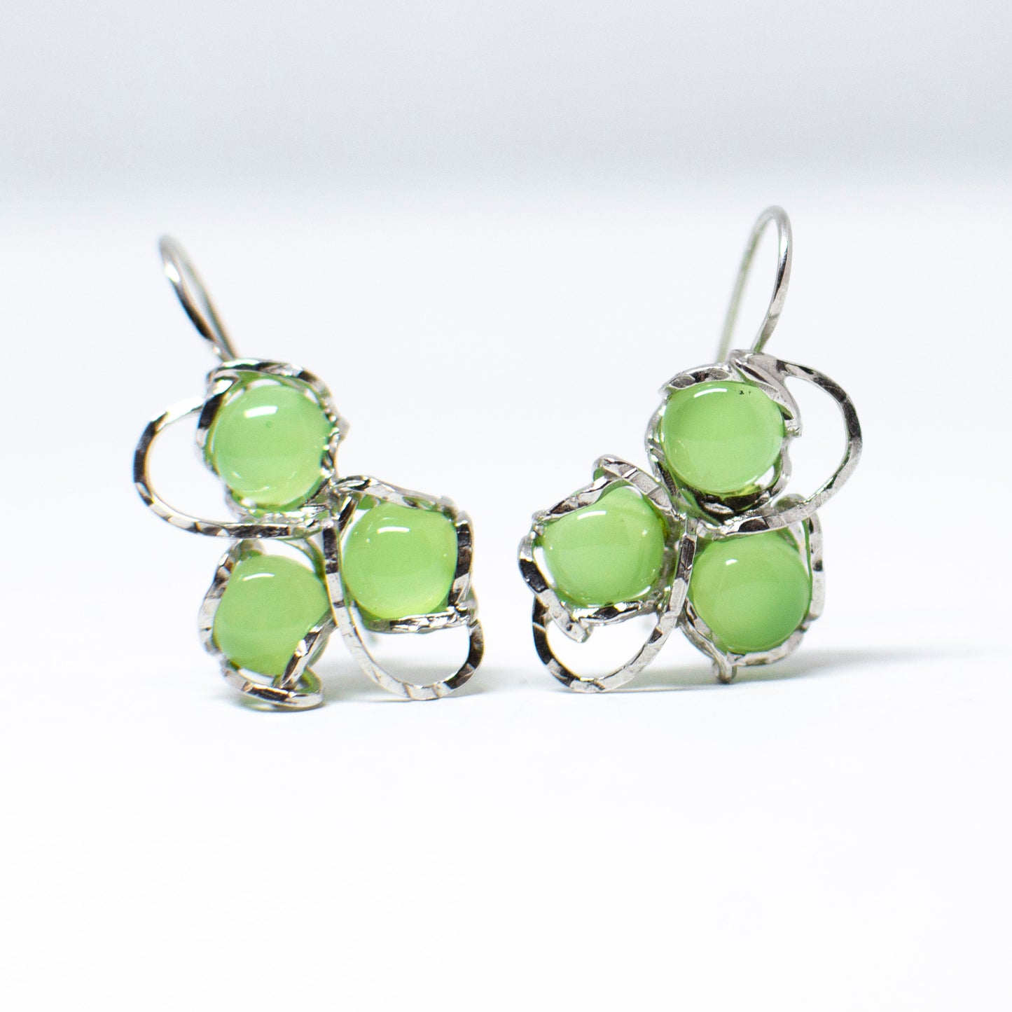 Silver and agate earrings
