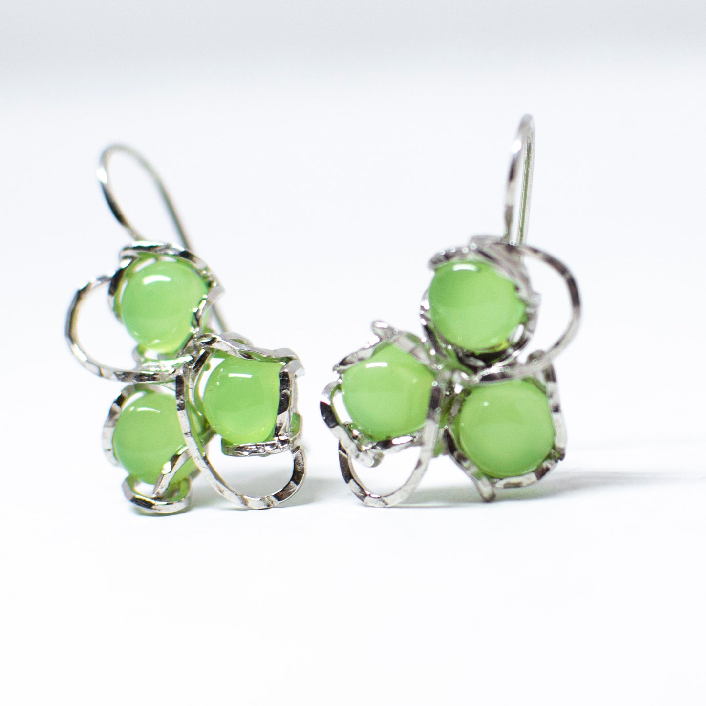 Silver and agate earrings