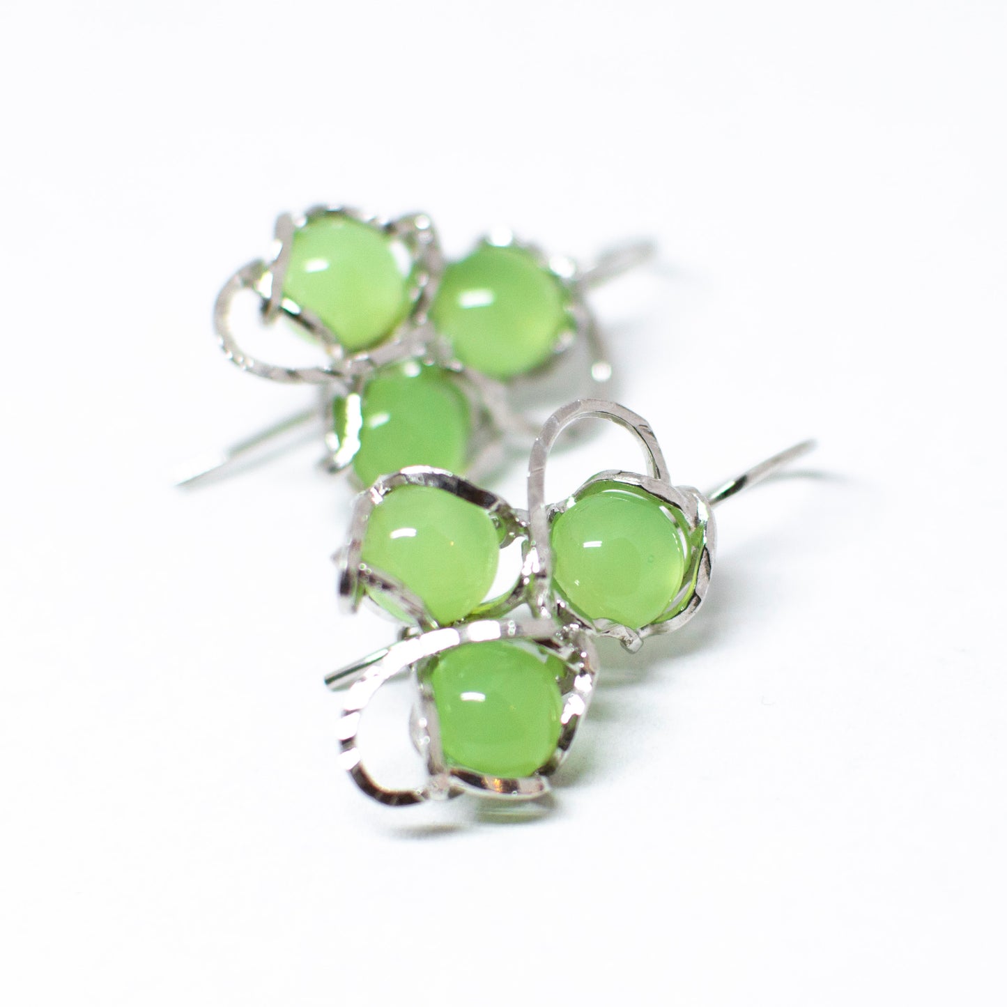 Silver and agate earrings