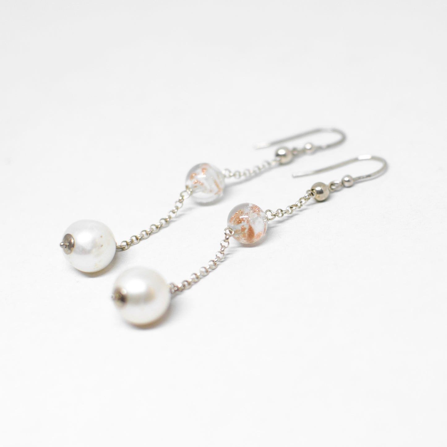 Pearl and Murano Glass Earrings