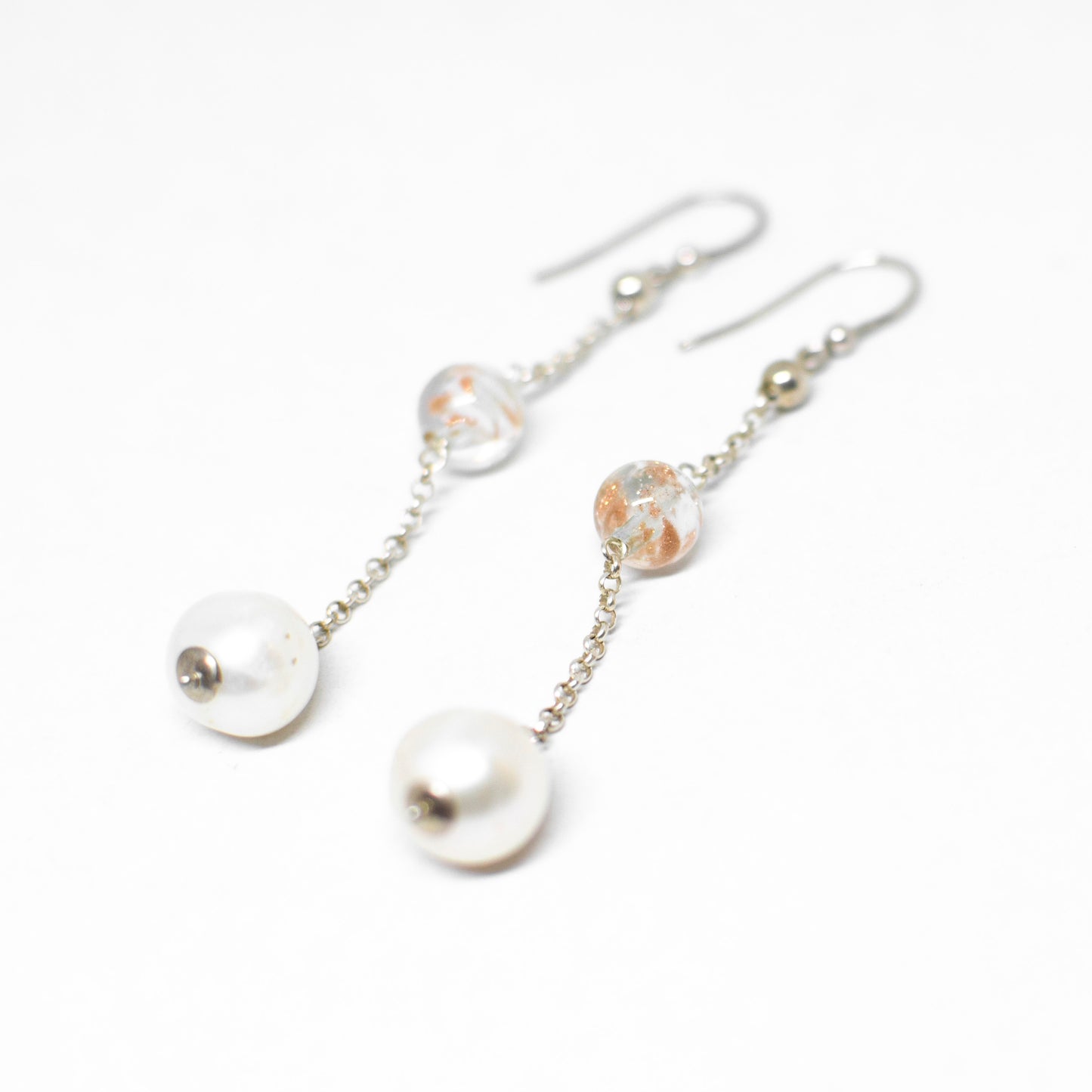 Pearl and Murano Glass Earrings