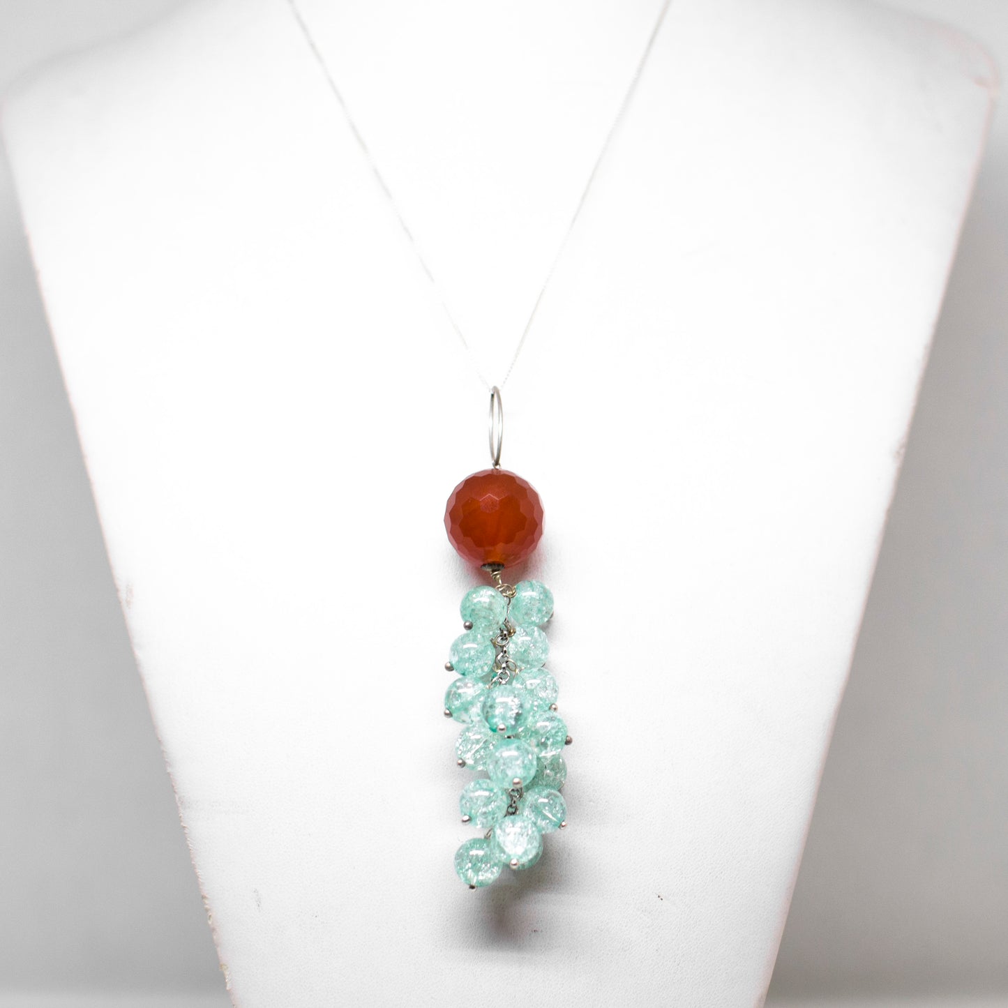 Silver and agate pendant