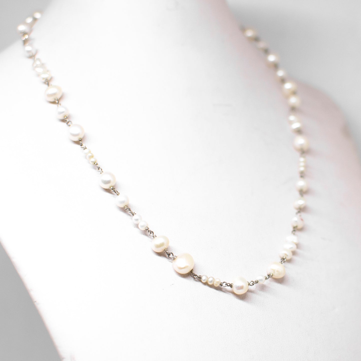 Collana Ammagliata in Perle e Argento