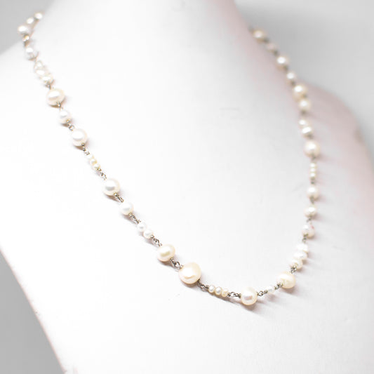 Collana Ammagliata in Perle e Argento