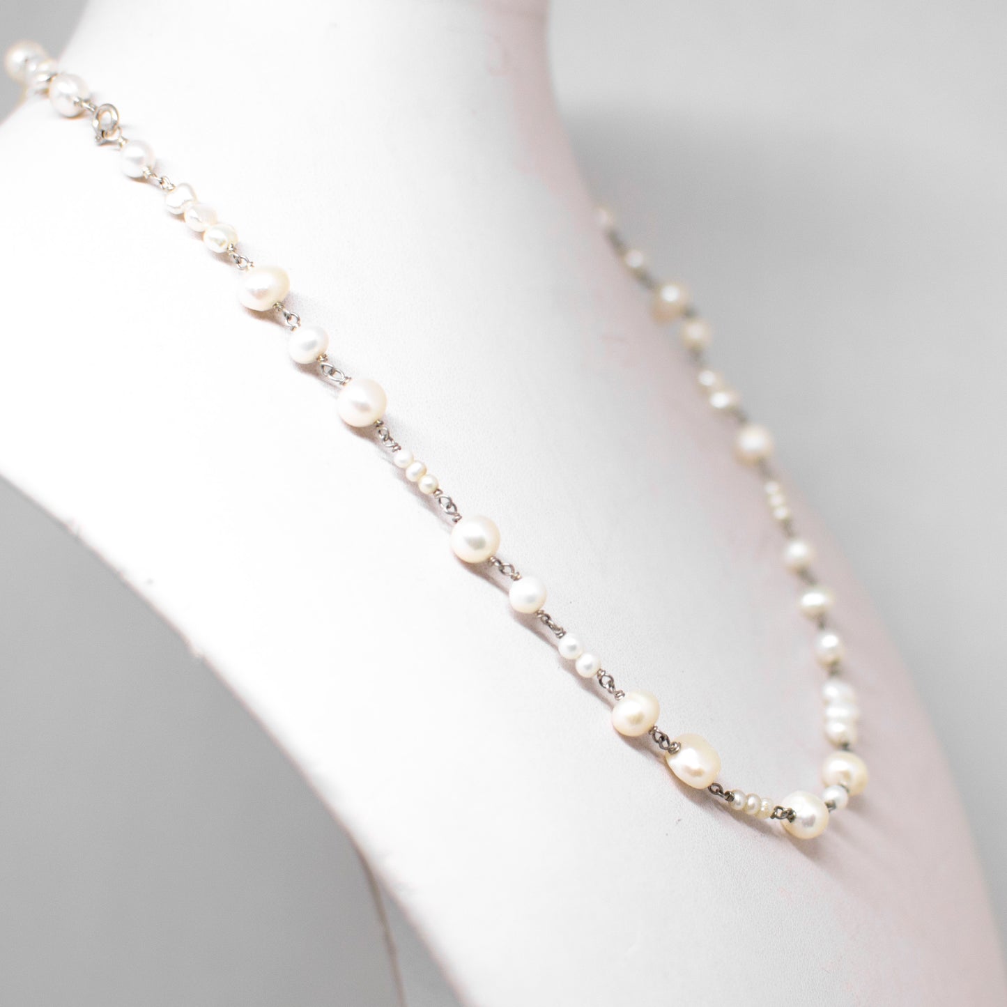 Collana Ammagliata in Perle e Argento