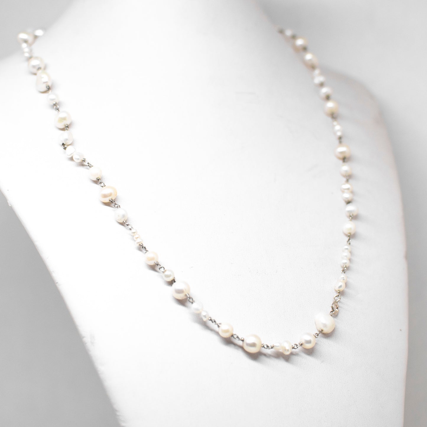 Collana  Ammagliata in Perle e Argento