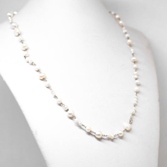 Collana  Ammagliata in Perle e Argento