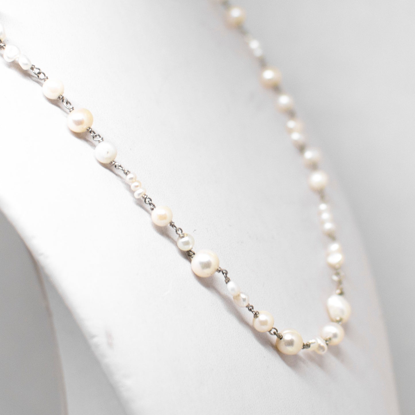 Collana  Ammagliata in Perle e Argento