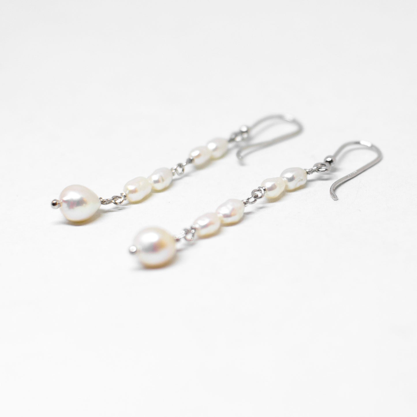 Silver and pearl earrings