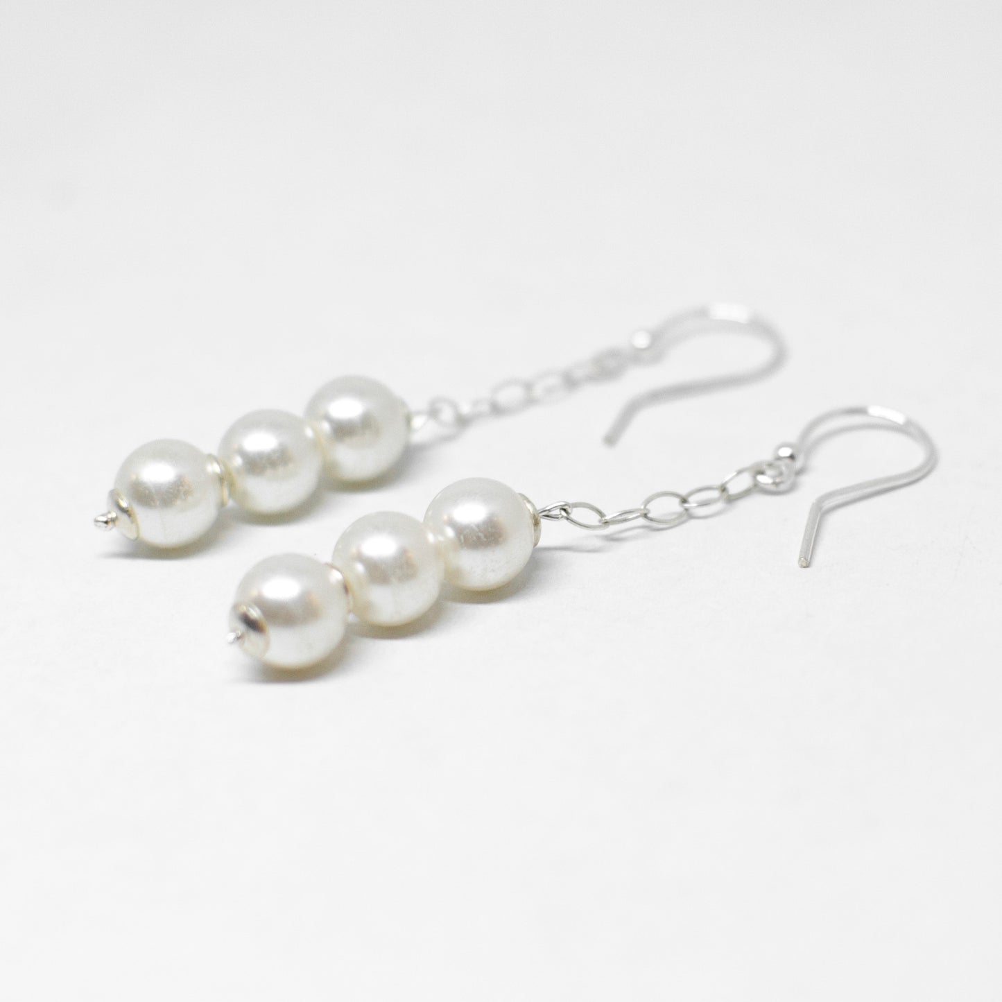 Silver and pearl earrings