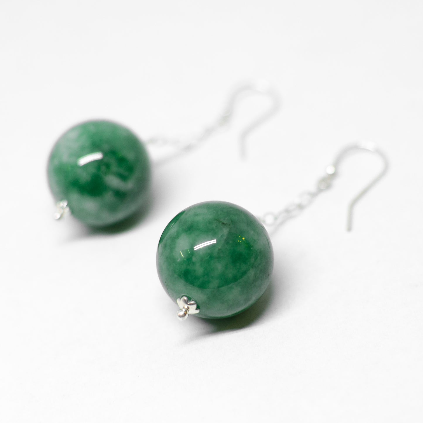 Silver and glass earrings