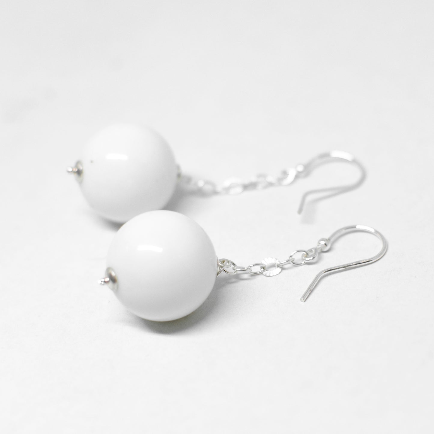 Silver and agate earrings