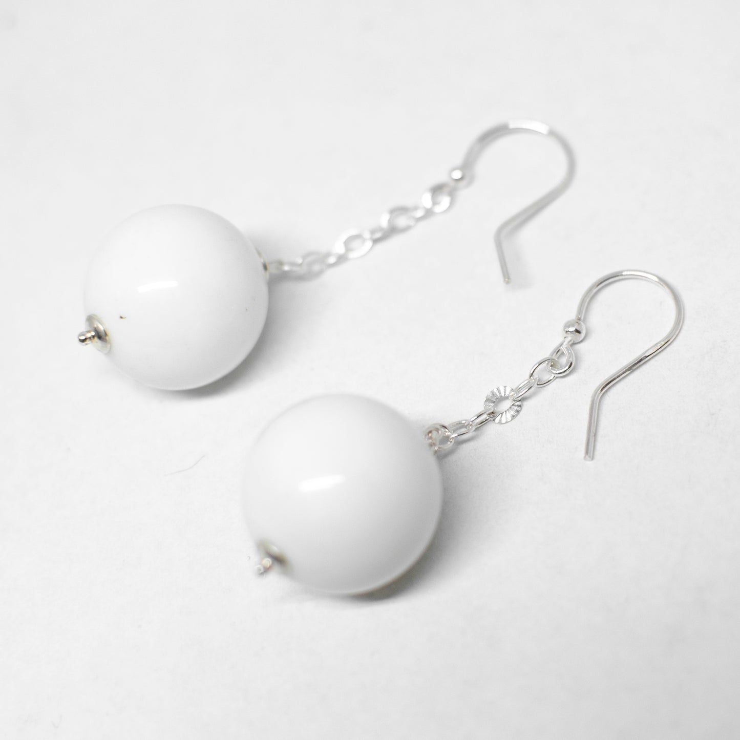 Silver and agate earrings