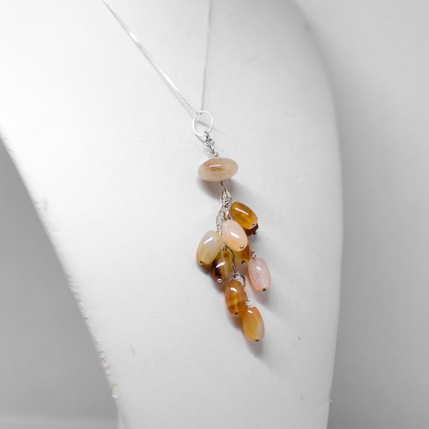 Silver and agate pendant