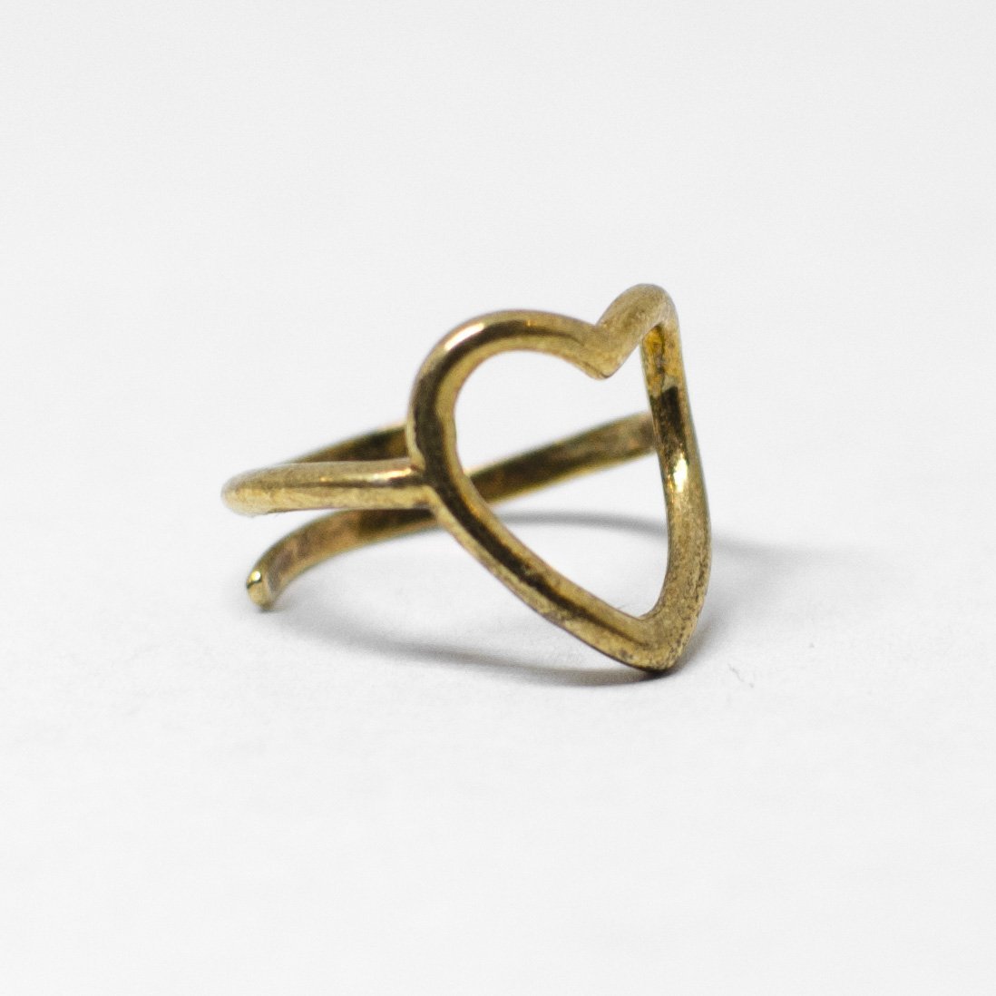 Golden heart shaped ring