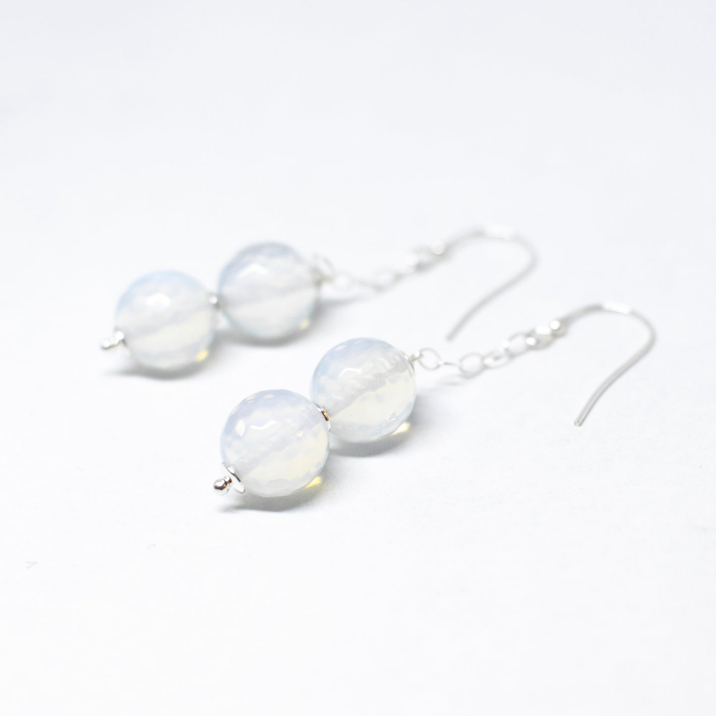 Silver and agate earrings