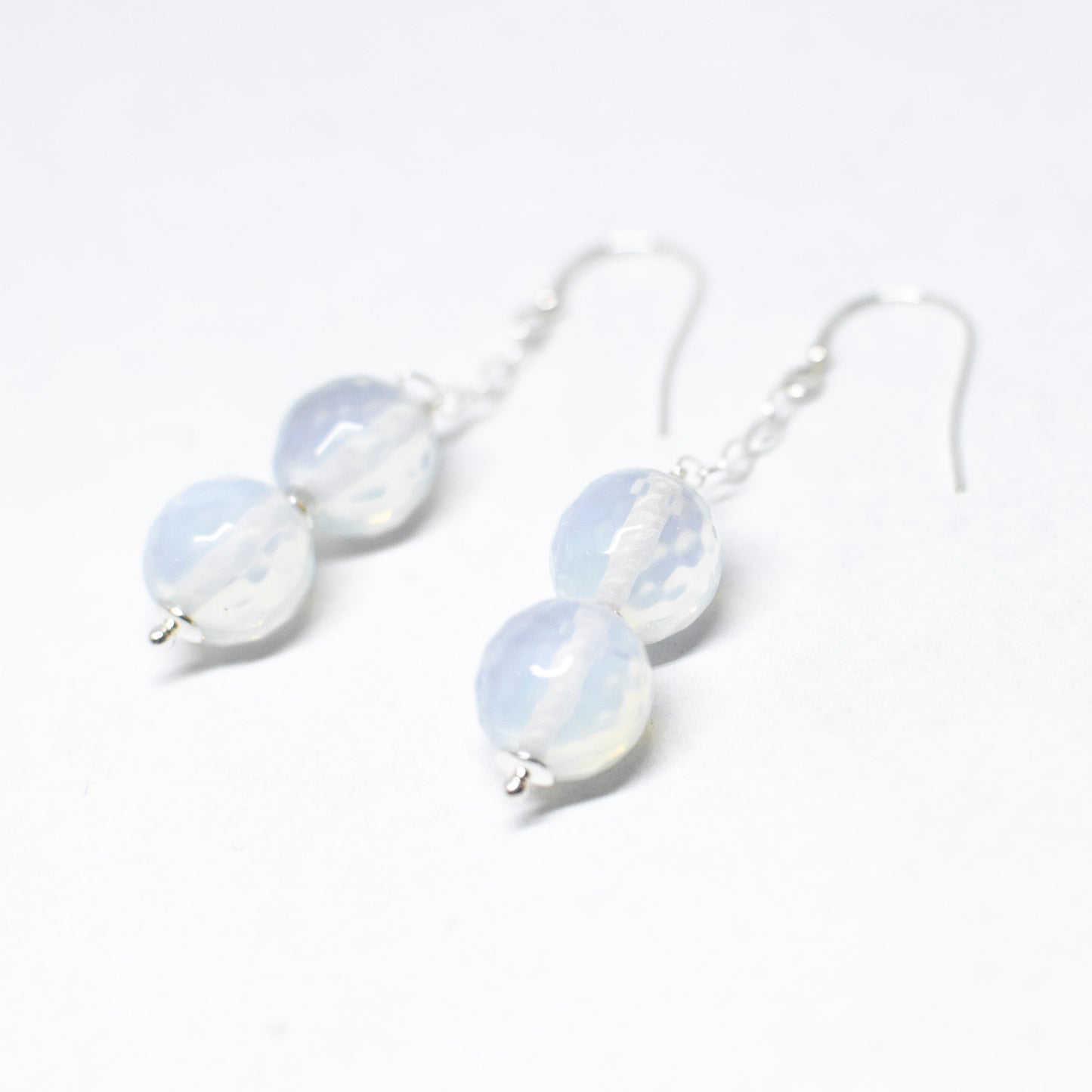 Silver and agate earrings