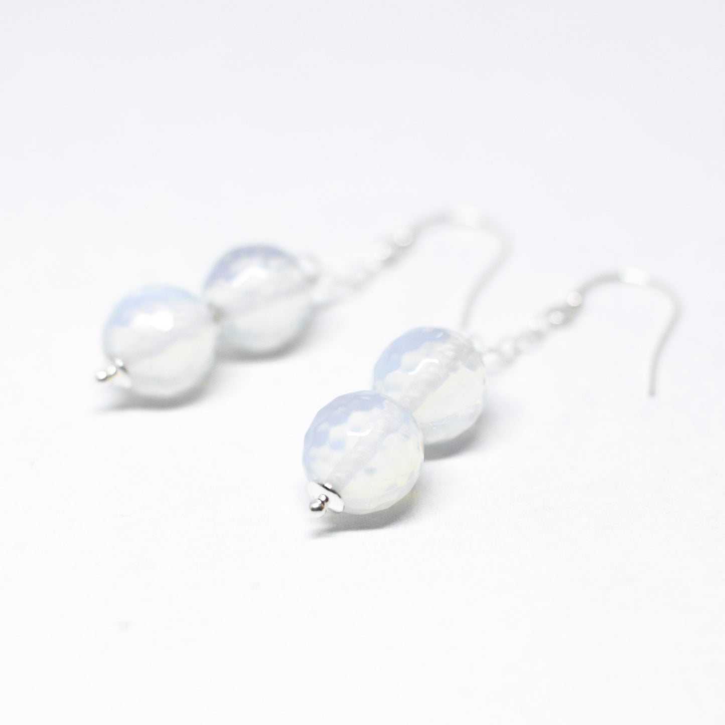 Silver and agate earrings