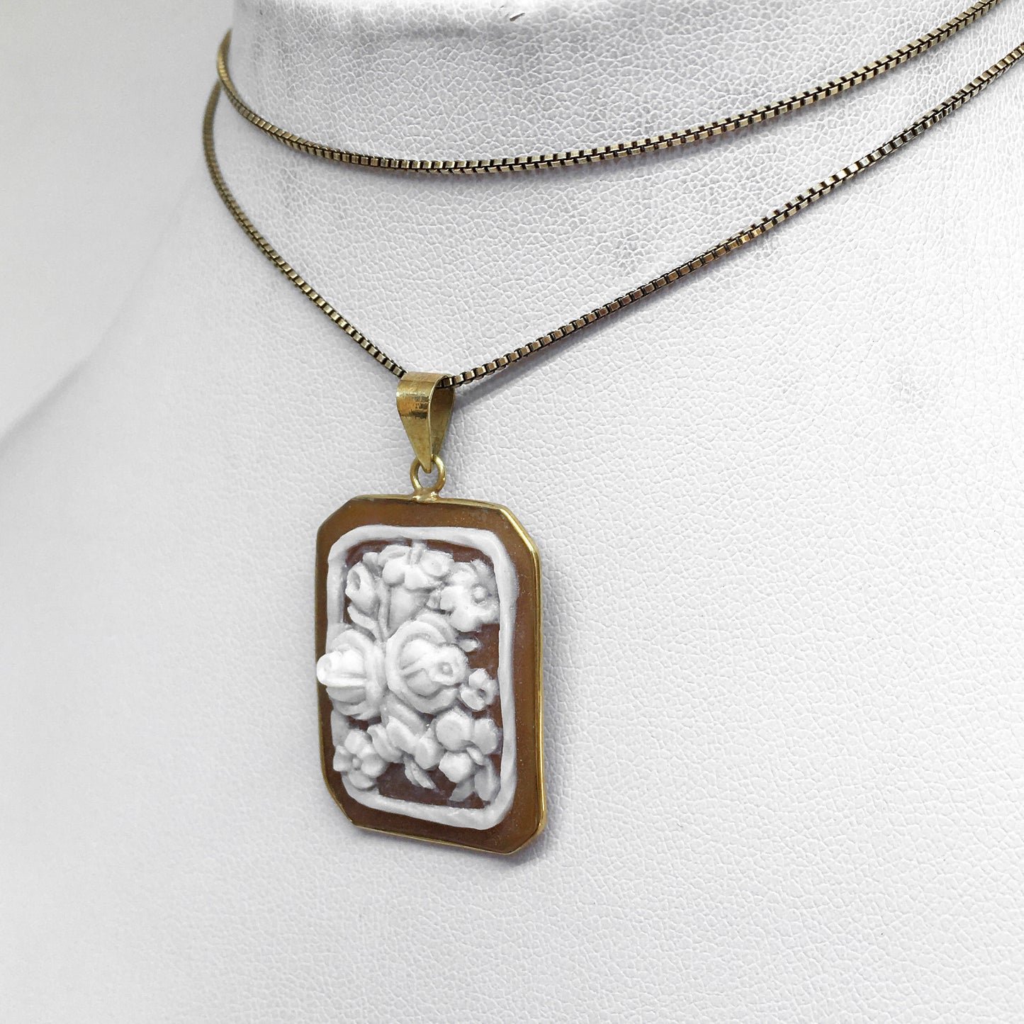 Pendente- Cammeo -Artistico -Bouquet -di -Fiori