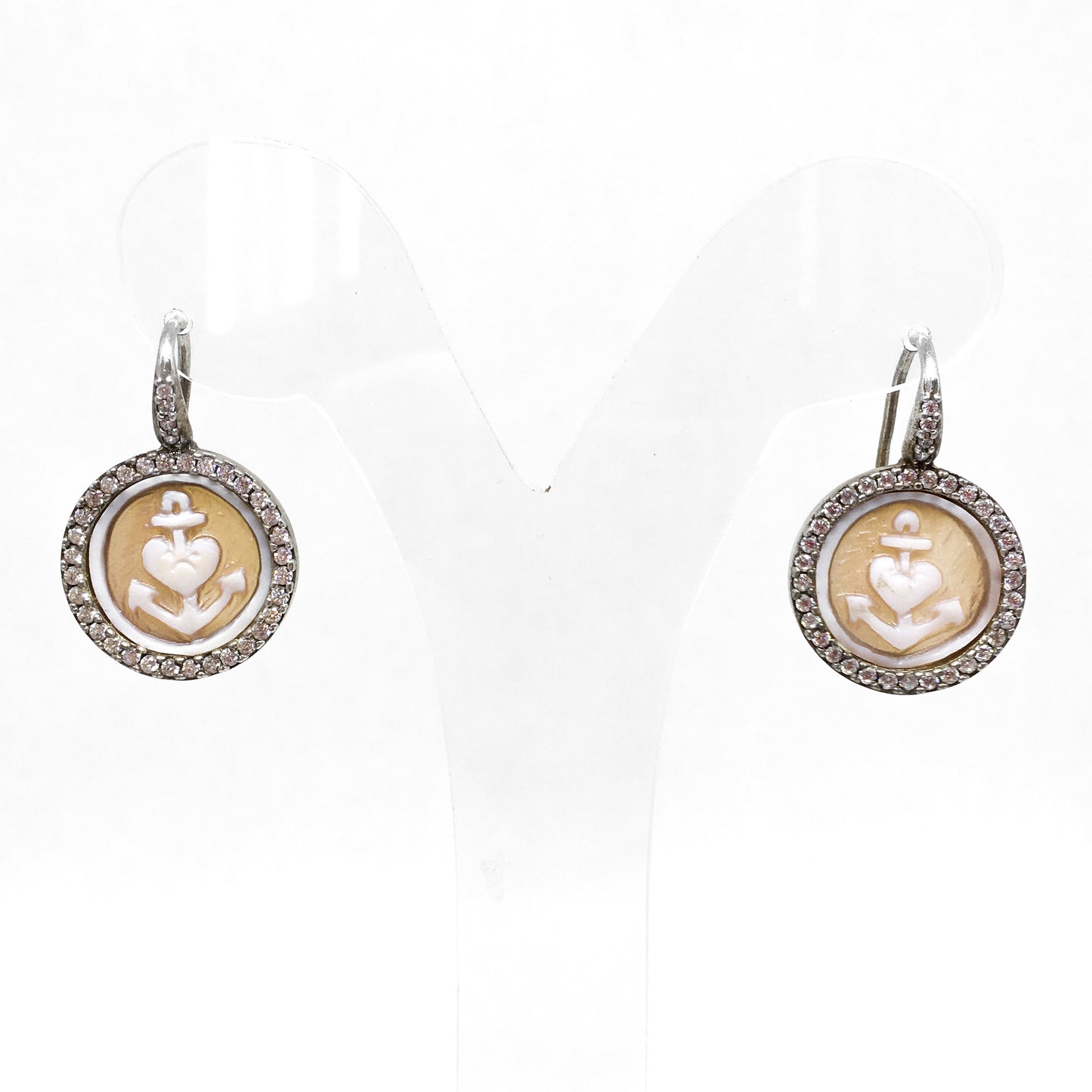 Anchor Cameo Earrings