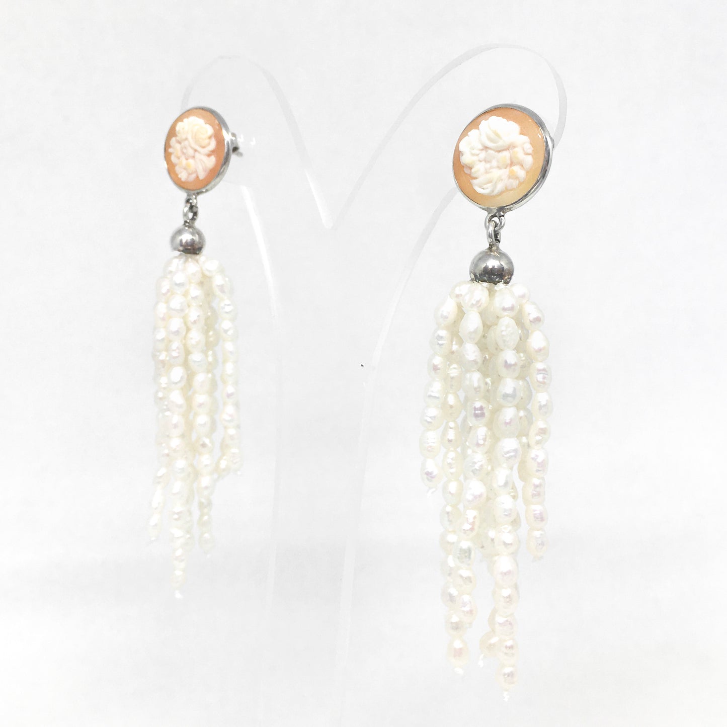 Orecchini Cammeo Artistico e Perle
